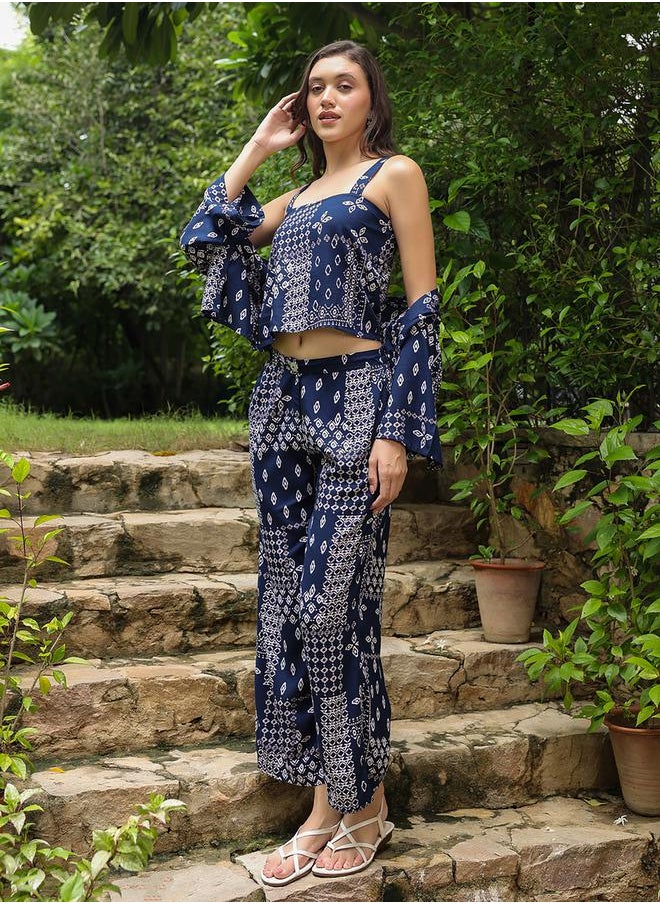 sanskrutihomes Printed Cotton Top and Straight Pyjama Pants by Styli  - Image 5