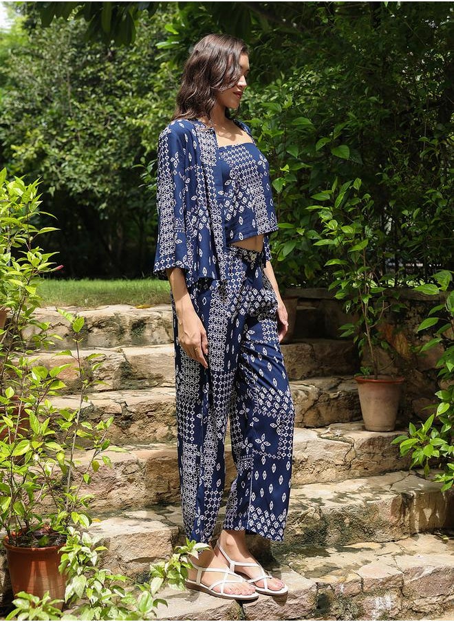 sanskrutihomes Printed Cotton Top and Straight Pyjama Pants by Styli  - Image 3