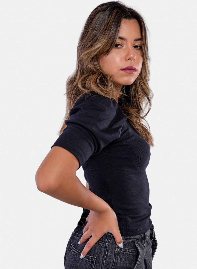 belle Off Shoulder Top With On Side Ruffles - Image 1