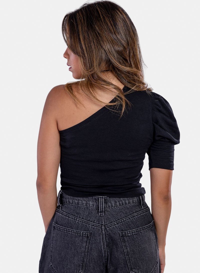 belle Off Shoulder Top With On Side Ruffles - Image 4