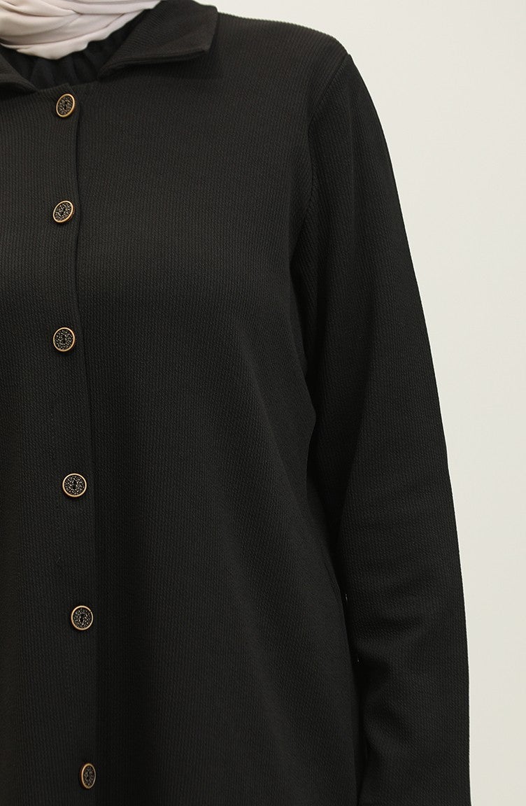 Sefa Merve Asya Tunic Trousers Double Suit 2611-01 Black  - Image 4