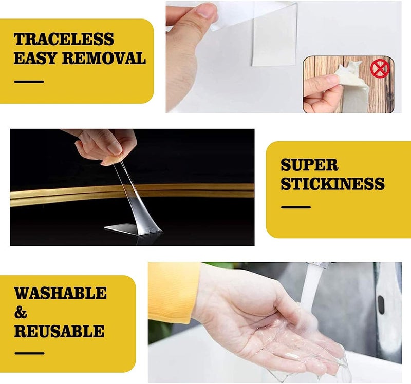 Kelasy Nano Double Sided Tape Heavy Duty,Extra Strong Sticky Double Sided Mounting Tape,1.2" x 120",Clear Adhesive Poster Wall Tape for Decoration - Image 3