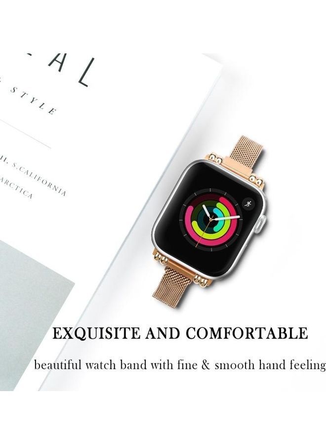 NIBEMINENT Milan Bracelet Stainless Steel Watch Strap Rose Gold - Image 5