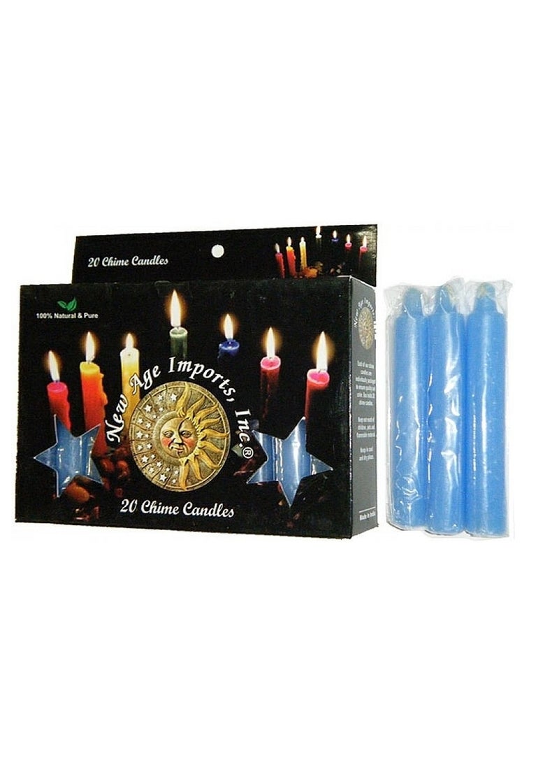 New Age Imports, Inc. Set of 20 Small Sea Blue Chime Candles 4 Inch 