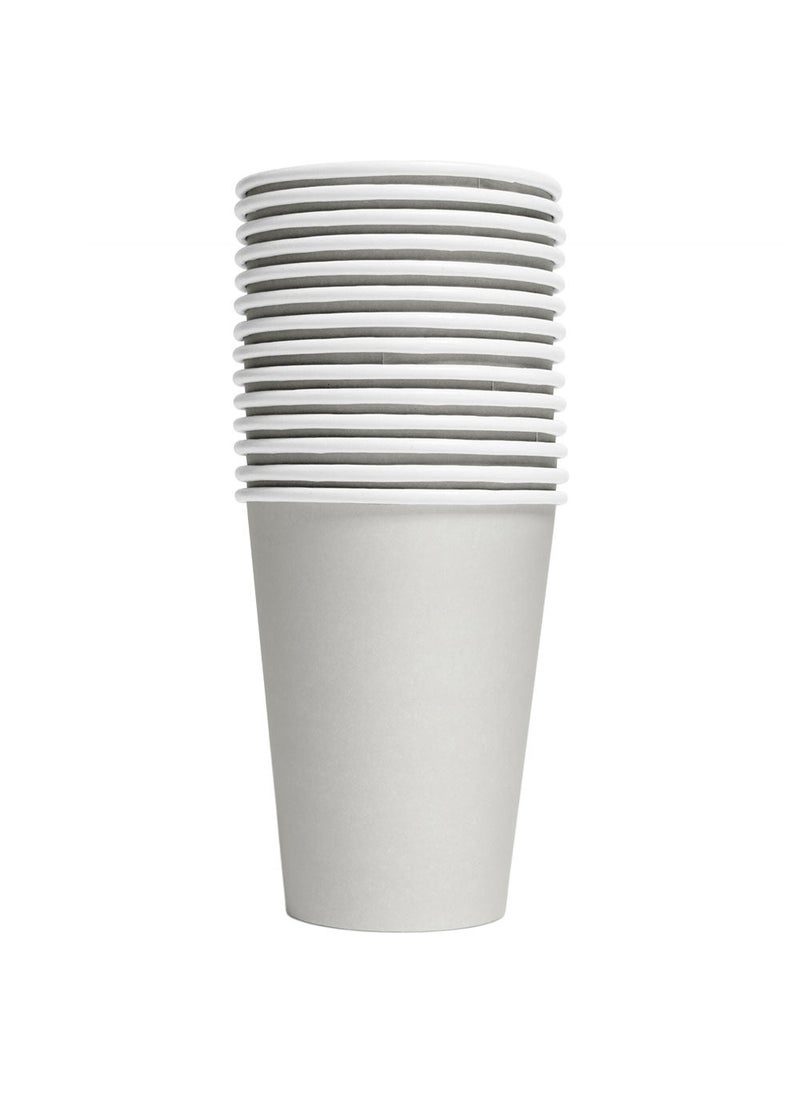 Disposable Paper Cups Silver 21cl 14-Pack
