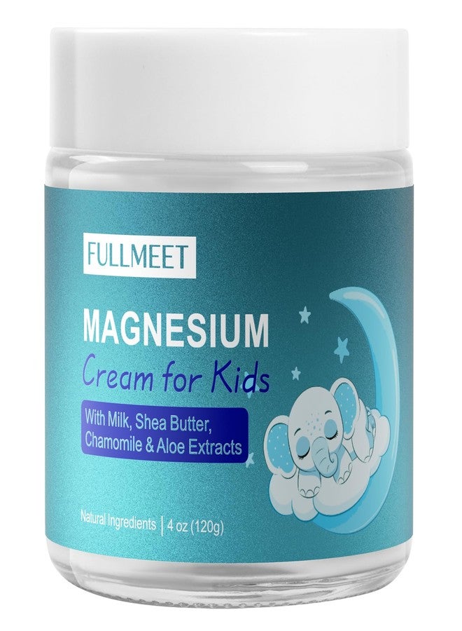 FullMeet Magnesium Cream for Kids, Soothes Anxiety & Relaxation with Chamomile, Aloe Vera, Shea Butter, Magnesium Cream for Sleep, Safe for Kids（4 oz） - Image 1