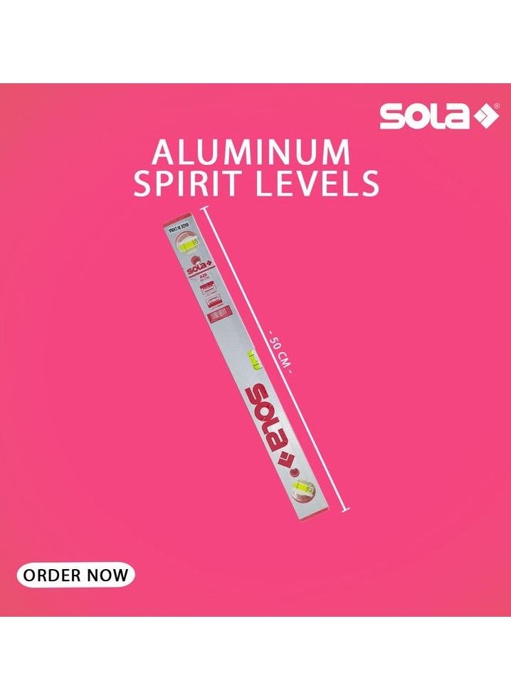 SOLA Premium Quality Spirit Level/Carpentry Level/Tube Level, Aluminum Body 50 cm- SOLA  - Image 1