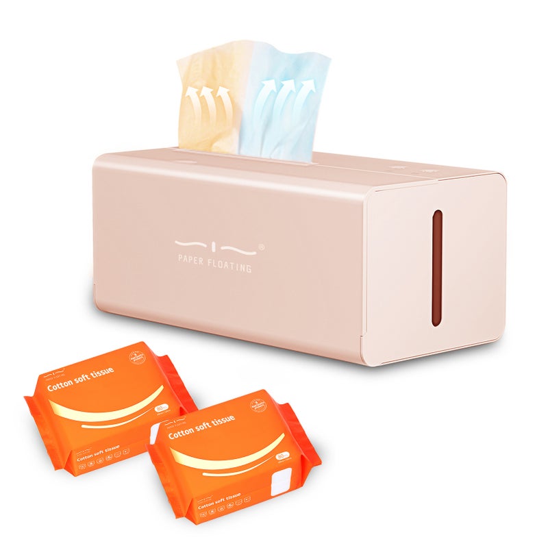 Smart Tissue Humidifier Tissue Heater Baby Wipe Warmer Built-in Battery UV Light with 2 Pack Soft Cotton Tissue Dry Wet dual-use for Home Office Kitchen Makeup Room - Image 1