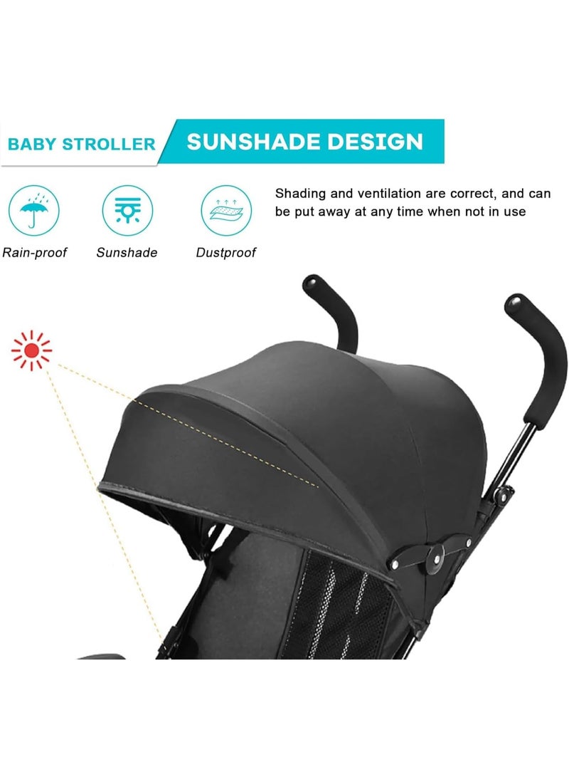 HI-FINE Baby Stroller,Lightweight Toddler Travel Stroller,Ultra Compact Stroller for Airplane,Newborn Stroller with Cup holder,Back rope,Mommy bag,Mosquito net,Storage basket,Rain cover and Cotton pad - Image 4