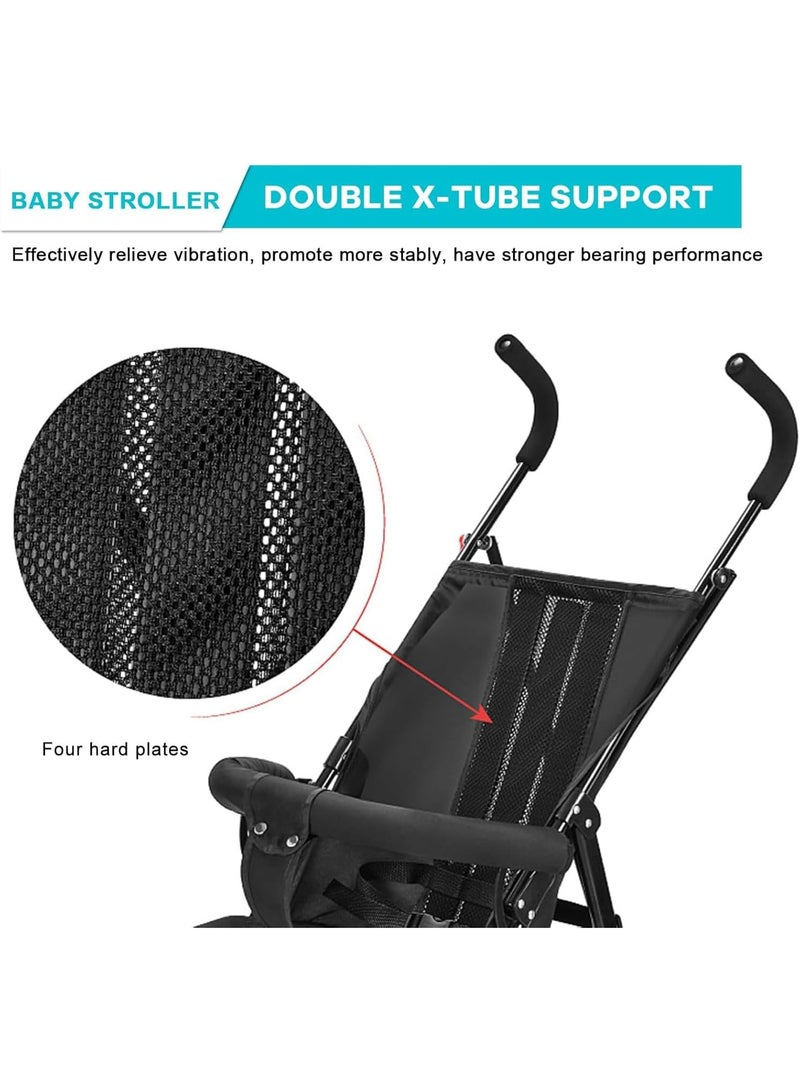 HI-FINE Baby Stroller,Lightweight Toddler Travel Stroller,Ultra Compact Stroller for Airplane,Newborn Stroller with Cup holder,Back rope,Mommy bag,Mosquito net,Storage basket,Rain cover and Cotton pad - Image 5