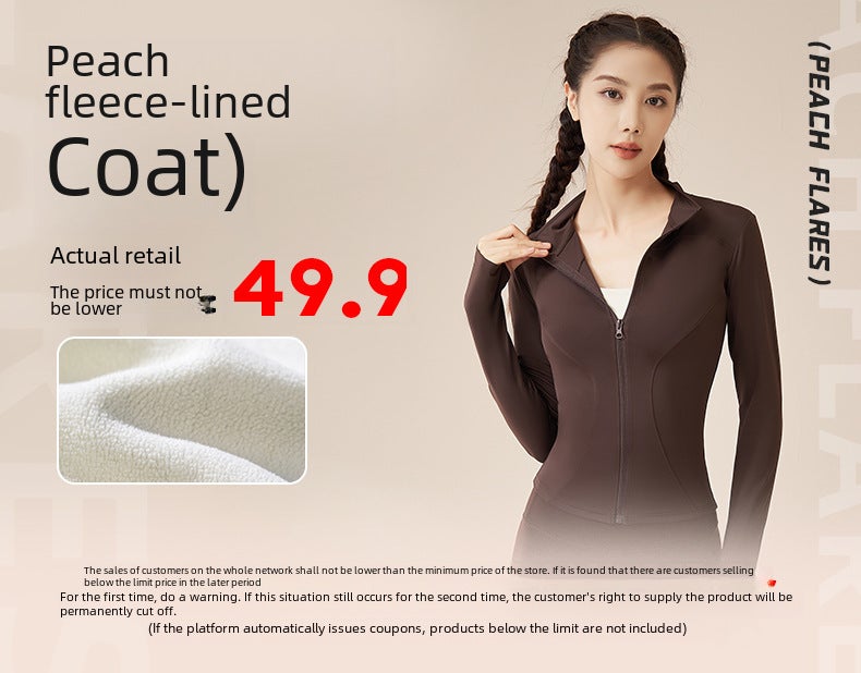 Juyitang Women's Fleece Sports Jacket – Slim Fit Winter Running Top - Image 5