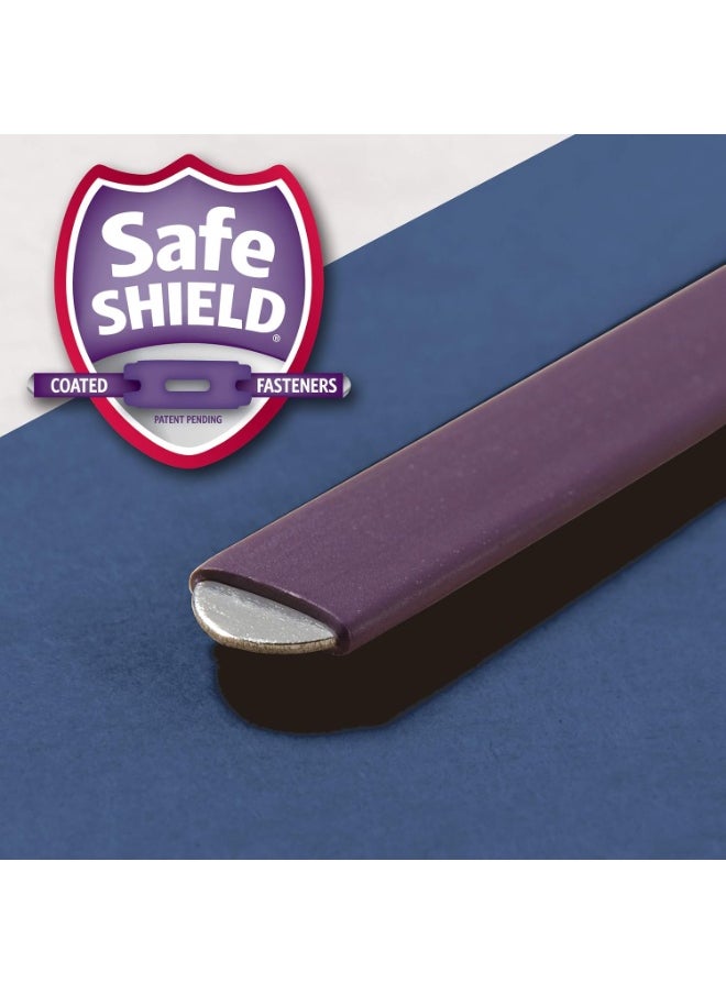 Smead Smead Pressboard Classification File Folder with SafeSHIELD Fasteners, 2 Dividers, 2" Expansion, Letter Size, Dark Blue, 10 per Box (14032)  - Image 2
