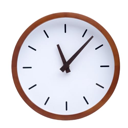 Driini Modern Mid Century Wood Analog Wall Clock (9") - Battery Operated with Silent Sweep Movement - Small Decorative Wooden Clocks for Bedrooms, Bathroom, Kitchen, Living Room, or Office… - Image 1