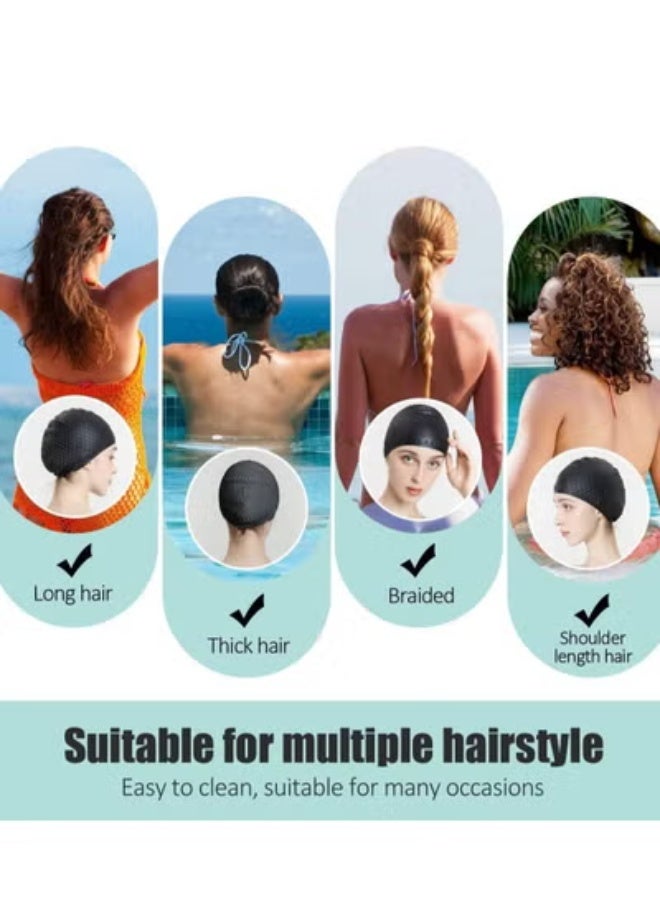 ممز بلانيت بونيه سباحة من سيليكون عالية الاداء بشكل هيدروديناميكي ومقاس واحد يناسب جميع بالغين - متعددة الالوان-كاب سباحه-قبعه سباحه -مستلزمات البحر وحمام السباحه - Image 4