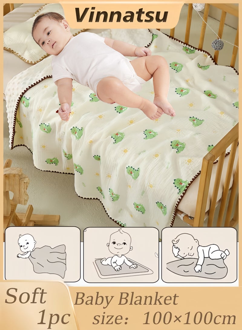 Vinnatsu Baby Towels, Newborn Bathrobe, Newborn Towel Set , Soft and Super Absorbent Towel for Babies and Children 0-3 Years 3D Green dinosaur Soft Baby Comfortable  Blanket, Lightweight, and Foldable - Image 1