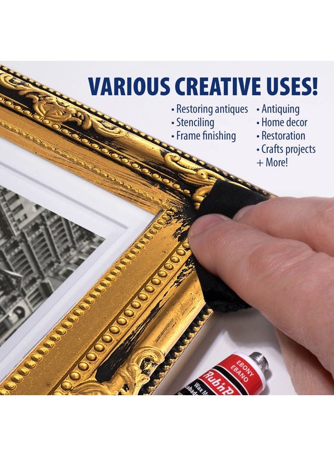Amaco Rub n Buff Wax Metallic Finish 4 Color Kit - Antique Gold Silver Leaf Gold Leaf Ebony 15ml Tubes - Versatile Gilding Wax for Finishing Furniture Antiquing and Restoration - 4 Rub and Buff Colors - Image 4