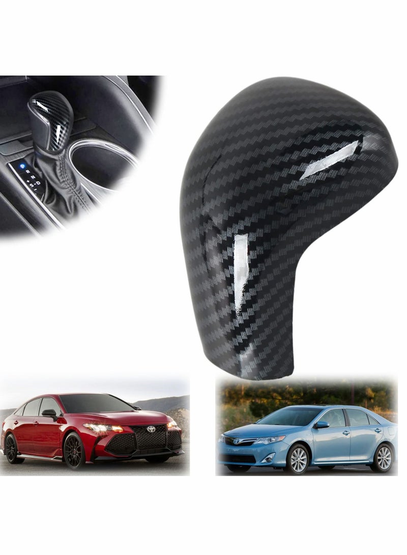 كابتن تيك Carbon Fiber Gear Shift Knob Trim Cover Sticker Interior Accessories for Toyota Camry 2022 2021 2020 2019 2018, for Corolla Hatchback Avalon 2022 2021 2020 2019 (Carbon Fiber) - Image 1