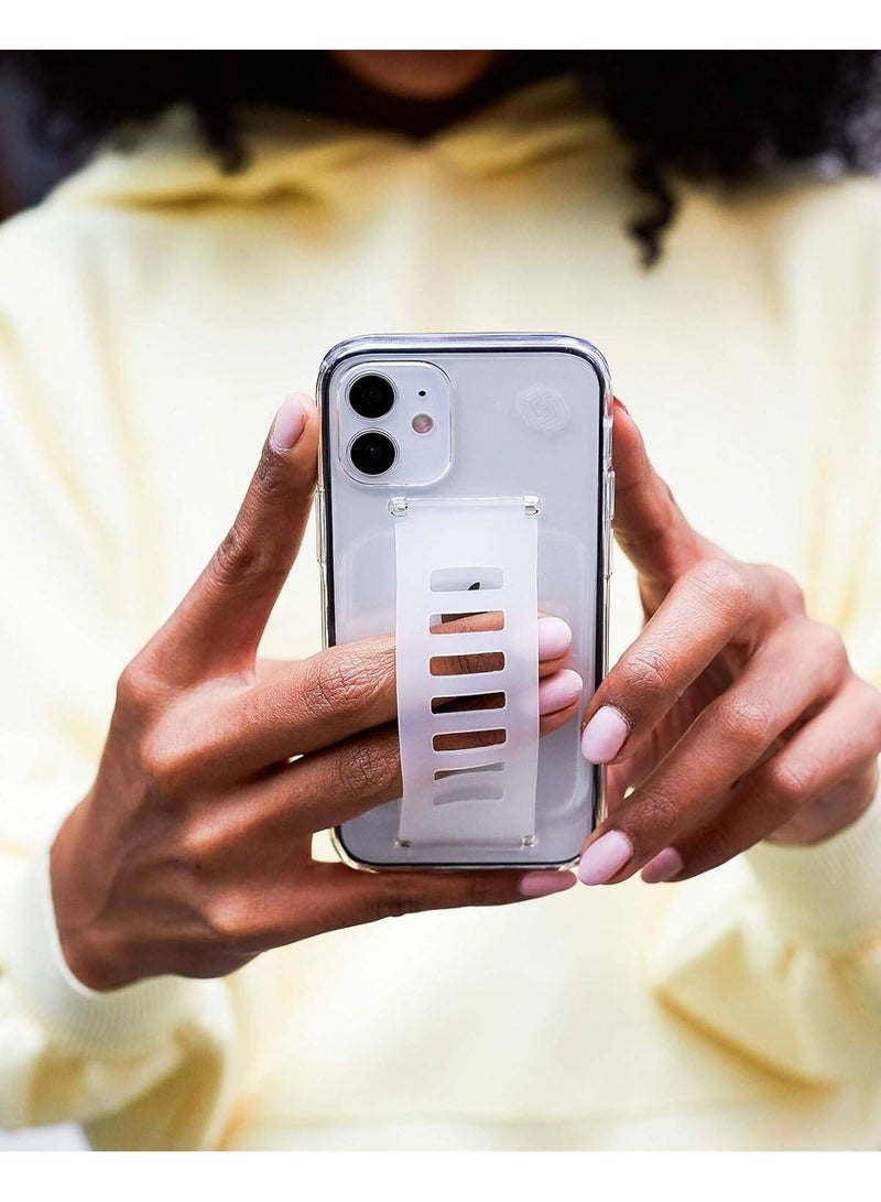 جريب 2 يو جراب شفاف رفيع لهاتف iPhone 12/12 Pro - غطاء شفاف خفيف الوزن للغاية مع حزام قبضة مدمج، تصميم يمنع السقوط، متوافق مع الشحن اللاسلكي - Image 2