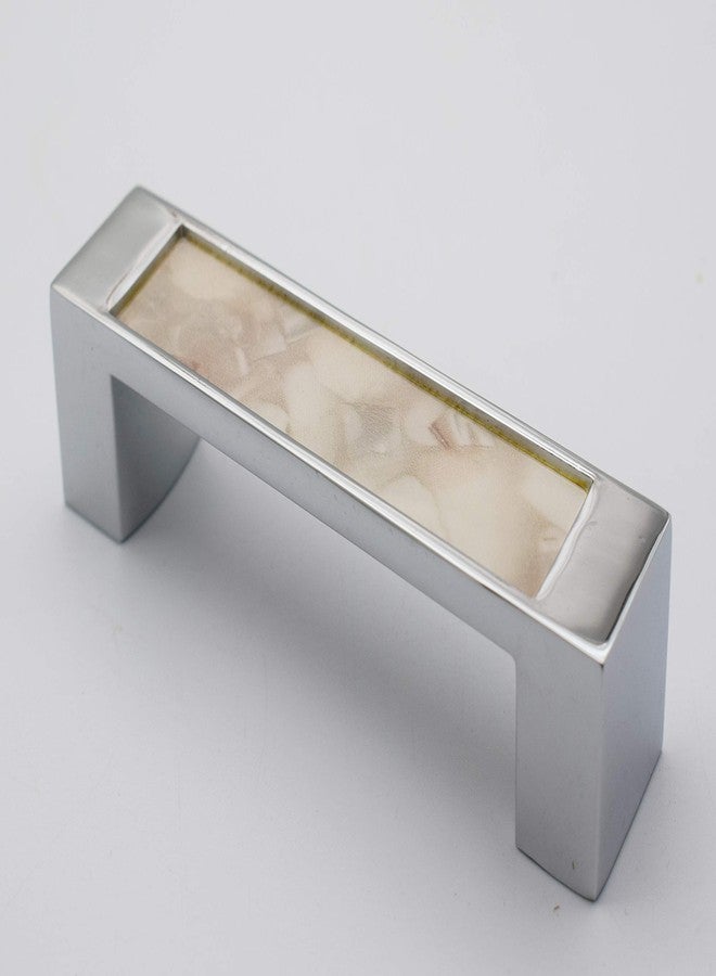 RAB Handle Zinc Kitchen and Office Drawer/Cabinet/Door/Wardrobe Handle (Code:- Globiya Handle, Finish:- White, Size:- 96mm) - Image 1
