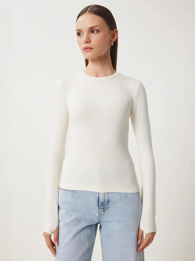 إسطنبول الساحرة ISTANBUL Fitted Long Sleeve Crew Neck 2-Pack Blouse