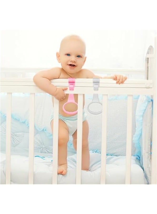 Baby Pull up Rings: 4 Pcs Pullups Handles for Baby Playpen - Infant Pull to Stand Toys Crib Walking Assistant Rings  - Image 2