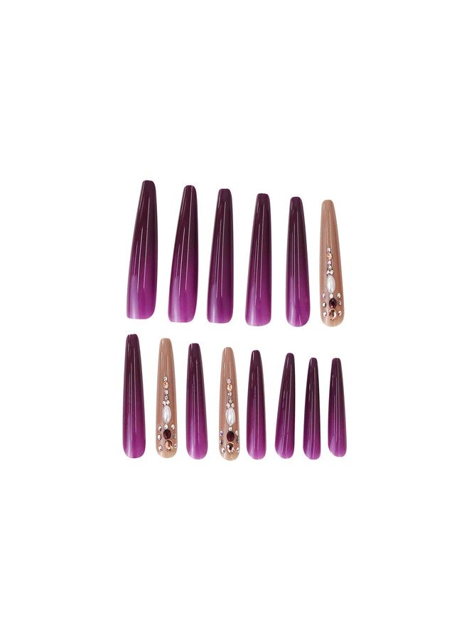 Laflare NEX 3D NAIL, Handcrafted LONG, XLONG Length Acrylic Fake Press On Nails with Nail Glue, Manicure Stick, Mini File (XLong, Coffin, Imperial Crown) - Image 2