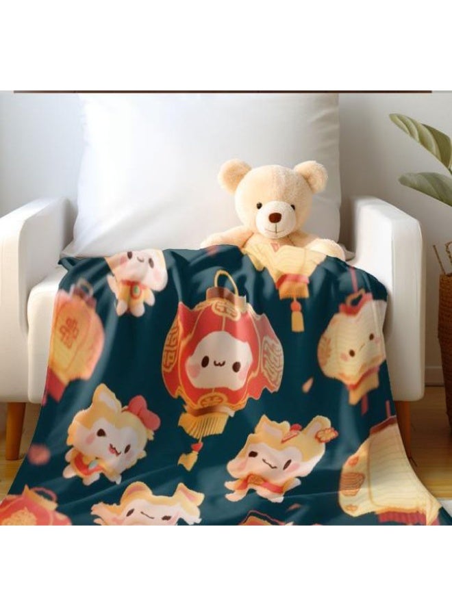 عام بطانية رقيقة من الفانيلا الكرتونية للأطفال والرضع (دافئة ومريحة، ومناسبة للنوم والألعاب) 70 سم * 100 سم - Image 4