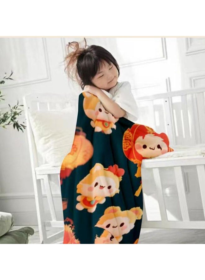 عام بطانية رقيقة من الفانيلا الكرتونية للأطفال والرضع (دافئة ومريحة، ومناسبة للنوم والألعاب) 70 سم * 100 سم - Image 1