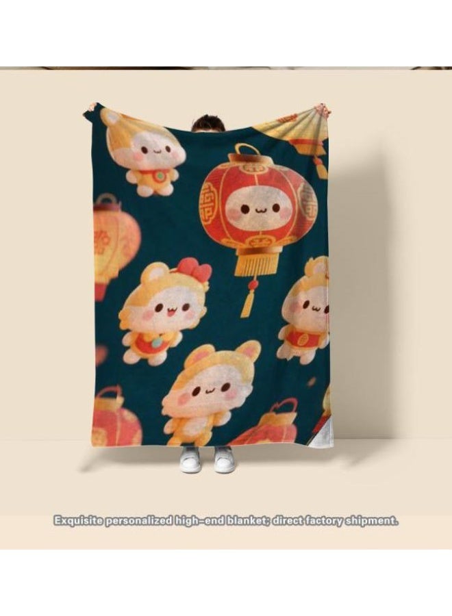 عام بطانية رقيقة من الفانيلا الكرتونية للأطفال والرضع (دافئة ومريحة، ومناسبة للنوم والألعاب) 70 سم * 100 سم - Image 2