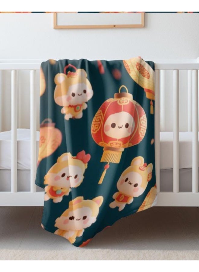 عام بطانية رقيقة من الفانيلا الكرتونية للأطفال والرضع (دافئة ومريحة، ومناسبة للنوم والألعاب) 70 سم * 100 سم - Image 3