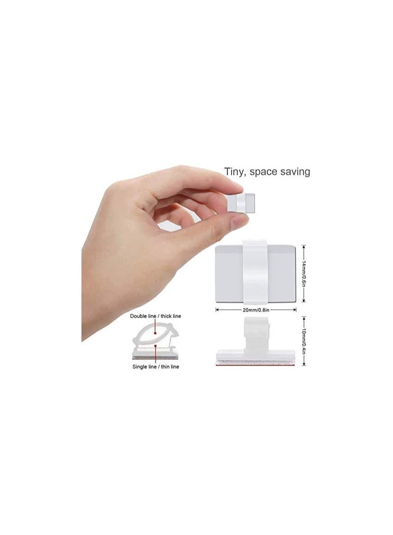 12 PCS Adjustable Cable Clips, Adhesive Cable Organizer Cord Holder for Fiber Optic Cables, Wire Cables and Slim Ethernet Cables - Image 4