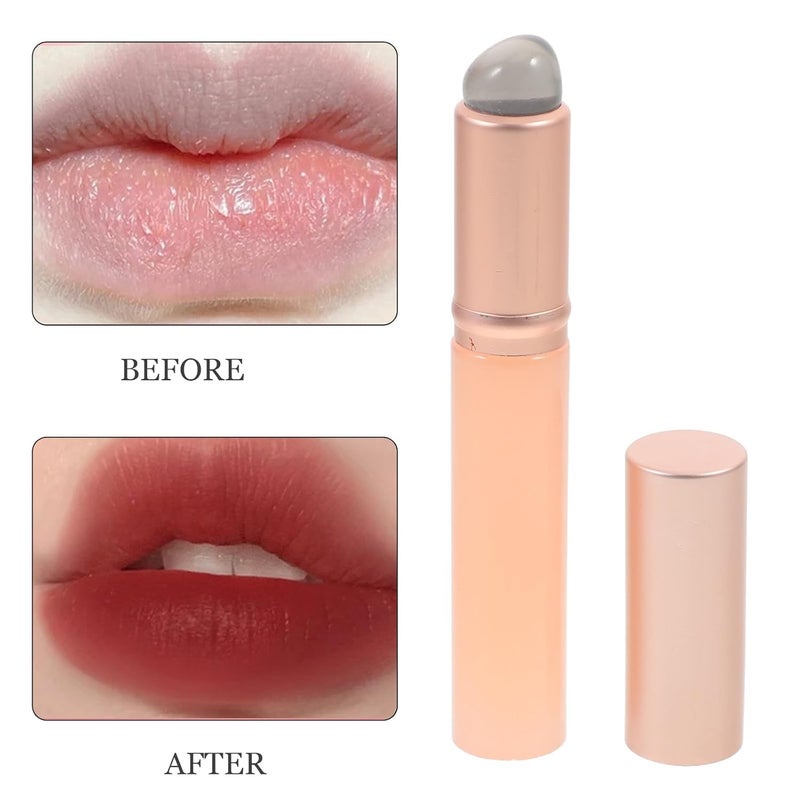 Homoyoyo 3pcs Silicone Lip Brush with Lid, Reusable Lip Gloss Applicator for Precise Lipstick and Balm Application, Portable Makeup Tool for Daily Beauty Use - Image 3