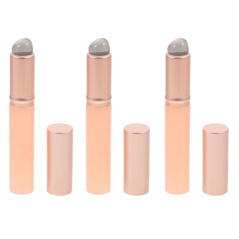 Homoyoyo 3pcs Silicone Lip Brush with Lid, Reusable Lip Gloss Applicator for Precise Lipstick and Balm Application, Portable Makeup Tool for Daily Beauty Use - Image 1