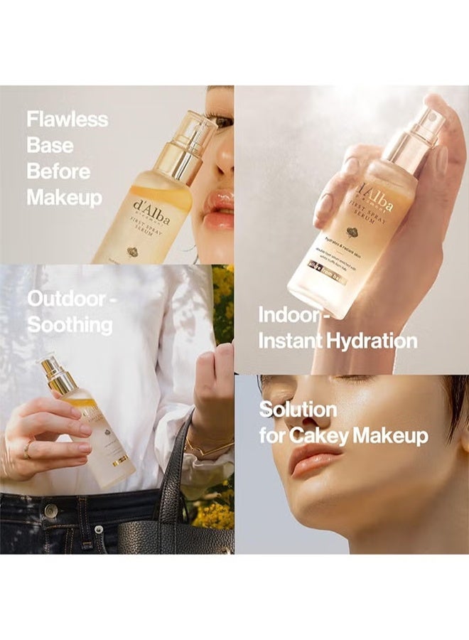 دي'ألبا مجموعة كريم واقي الشمس المائي UV ESSENCE WATERFULL وسبراي السيروم الأول، SPF 50 PA، كريم واقي شمس ملون بلون وردي لتوحيد اللون، سيروم وجه نباتي مرطب ومشع بطبقة مزدوجة من الكمأة البيضاء، 50مل و100مل - Image 4