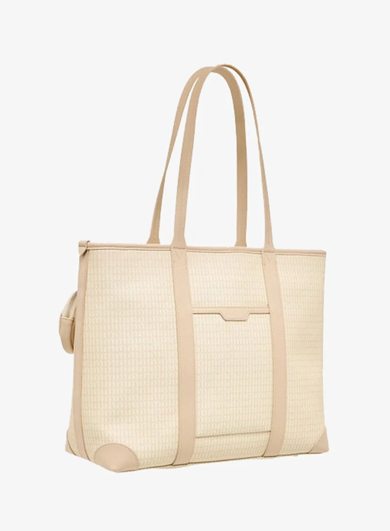 MISSY BEIGE Women Monogram Print Tote Bag with Double Handle and Detachable Pouch for Women | Best Price UAE