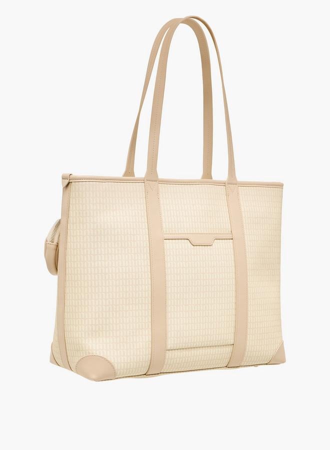 MISSY Women Monogram Print Tote Bag with Double Handle and Detachable Pouch - Image 4
