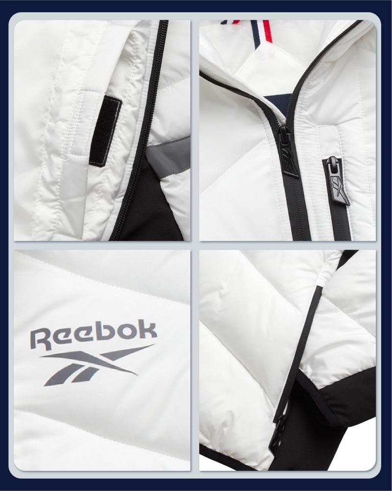 Reebok Boys Puffer Jacket - Heavyweight Quilted Wind & Water Resistant Boys Winter Coat - Insulated Bubble Kids Winter Jacket, Size 18-20, White - Image 4