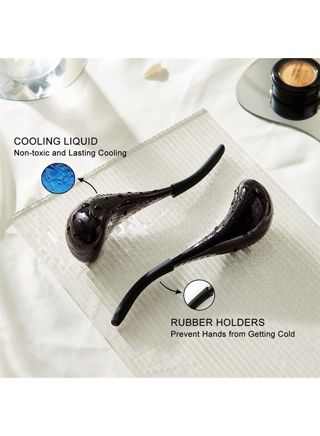 Pfefe Cryo Sticks for Face, Ice Globes Cryo Globes for Facials, Esthetician Supplies Gifts, Unbreakable Stainless Steel Ice Roller Cooling Spa Balls with Storage Case - Image 3