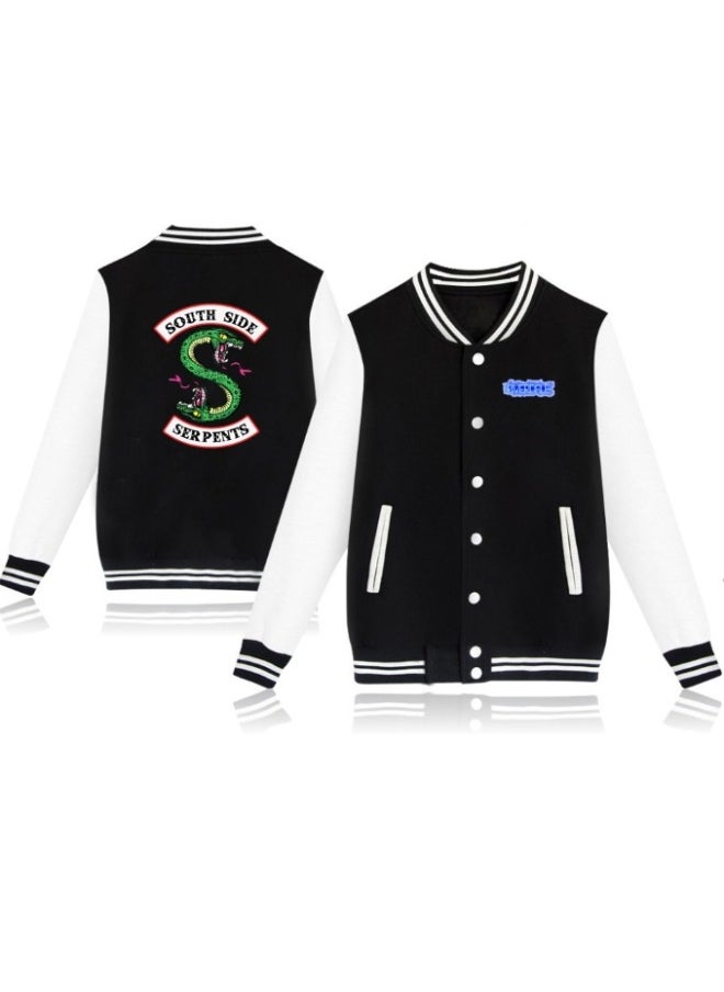 Generic - Fashion Serpents Printing Baseball Coat, Comfortable Varsity College Jacket, Fashion Unisex Jacket, Lightweight Bomber Jacket, Snap Button, Rib Knit Cuff - Image 1