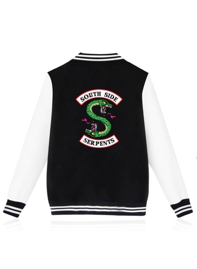 Generic - Fashion Serpents Printing Baseball Coat, Comfortable Varsity College Jacket, Fashion Unisex Jacket, Lightweight Bomber Jacket, Snap Button, Rib Knit Cuff - Image 1