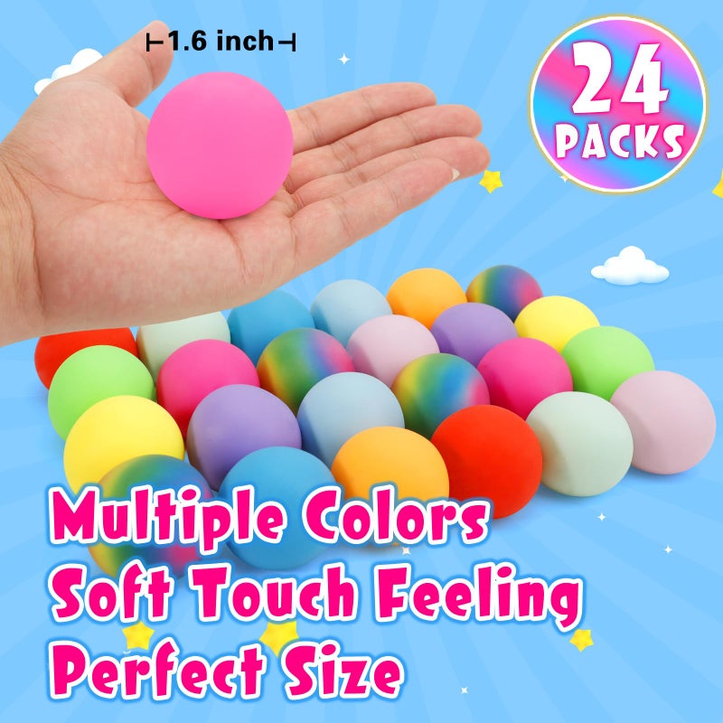 Siwarm 24 Pack Stress Balls, Stretchy Squishy Ball Fidget Toys for Kids Adults Stress Relief, Squeeze Ball Sensory Toys for Party Favors Classroom Prizes Easter Gifts Toys Basket Stuffers - Image 2