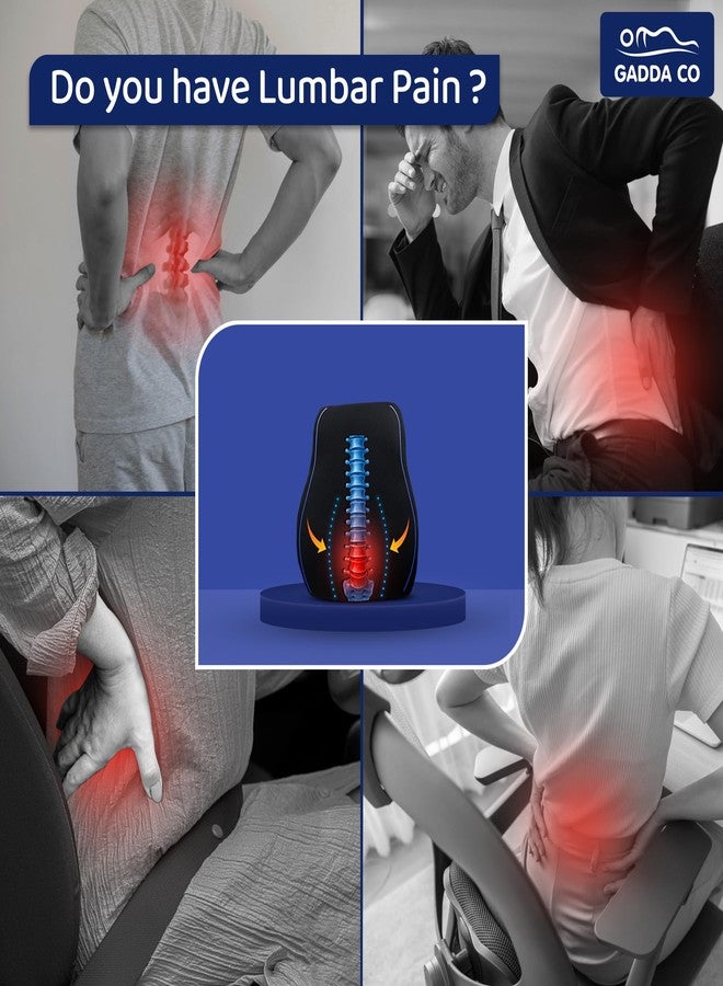 GADDA CO دعامة ظهر قطنية طبية من شركة GADDA CO لكرسي المكتب مع ضمان لمدة عامين، دعامة ظهر فاخرة من إسفنج الذاكرة للسيارة لتخفيف آلام الظهر، وسادة ظهر مريحة للمكتب والسيارة والمنزل - شبكي أسود - Image 5