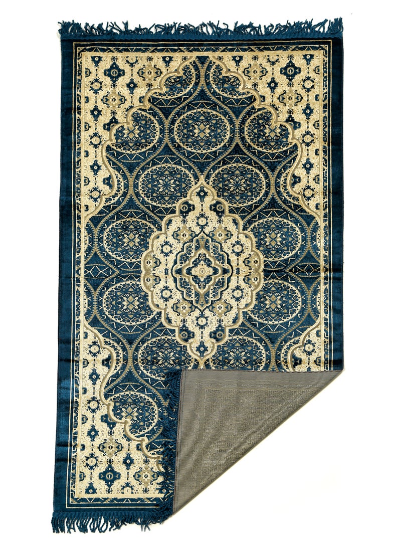 Vitacelli سجادة صلاة 614GSM مضادة للانزلاق قمة مخملية سجادة صلاة إسلامية تصميم جديد سميكة مبطنة سجادة صلاة للرجال والنساء هدية عيد رمضان (140 سم × 70 سم) - Image 2