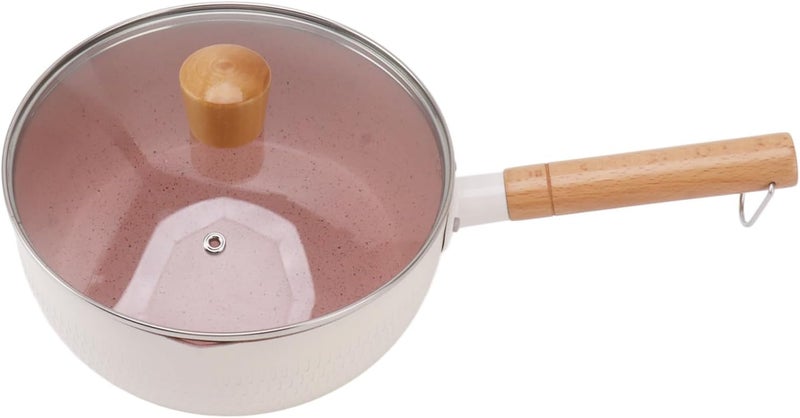 Qinlorgo Non Stick Saucepan, 1.5 Qt Small Stock Pot, Ergonomic Handle Pot with Tempered Glass Lid, Ideal for Cooking Ramen Soup Sauce, Induction Compatible Dishwasher Safe, 22cm (20cm) - Image 2