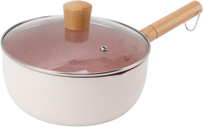Qinlorgo Non Stick Saucepan, 1.5 Qt Small Stock Pot, Ergonomic Handle Pot with Tempered Glass Lid, Ideal for Cooking Ramen Soup Sauce, Induction Compatible Dishwasher Safe, 22cm (20cm) - Image 3