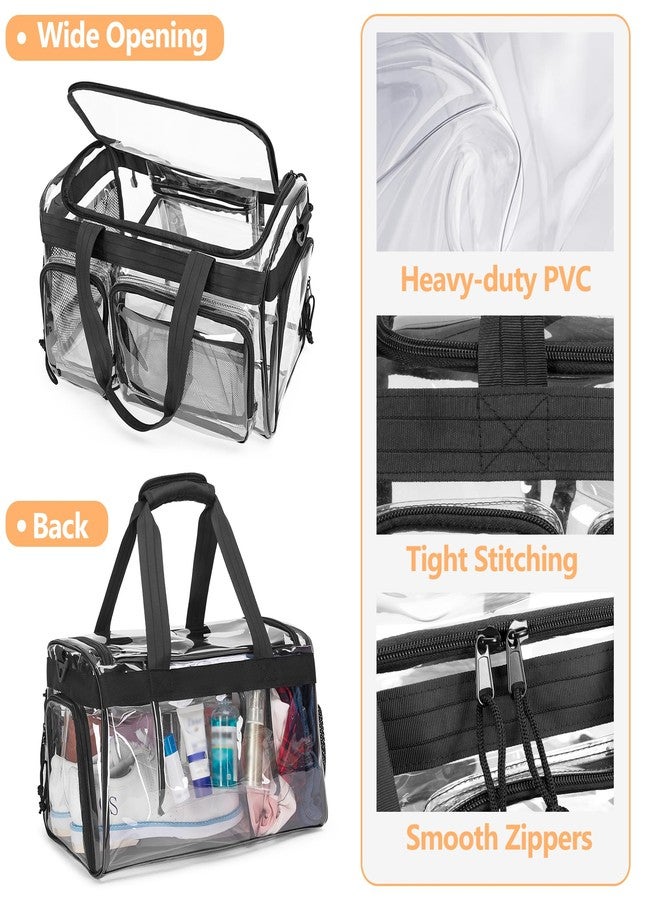 Yarwo Clear Bag Stadium Approved with Shoe Compartment, Collapsible Clear Sports Duffle Tote Bag with Adjustable Strap for Travel Work Concerts Baseball Golf Football Basketball Stadium Events - Image 5