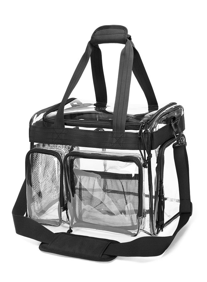 Yarwo Clear Bag Stadium Approved with Shoe Compartment, Collapsible Clear Sports Duffle Tote Bag with Adjustable Strap for Travel Work Concerts Baseball Golf Football Basketball Stadium Events - Image 1