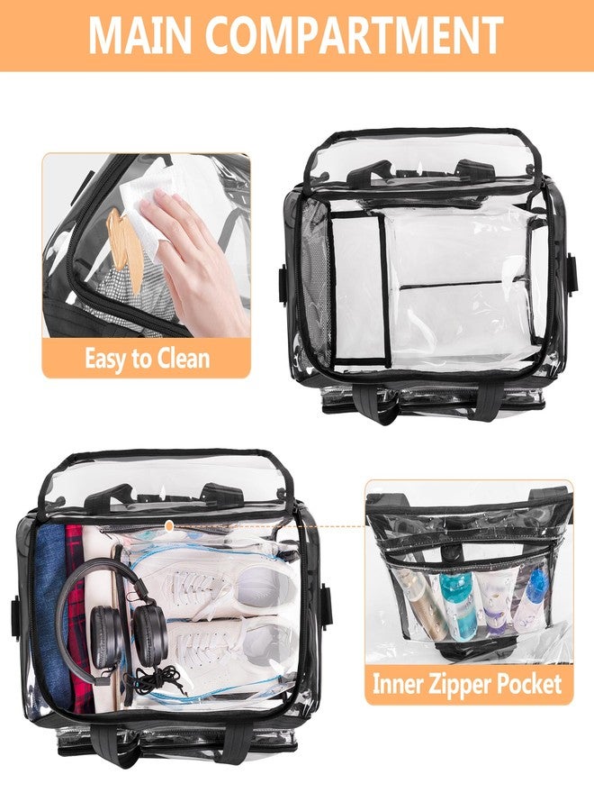 Yarwo Clear Bag Stadium Approved with Shoe Compartment, Collapsible Clear Sports Duffle Tote Bag with Adjustable Strap for Travel Work Concerts Baseball Golf Football Basketball Stadium Events - Image 3