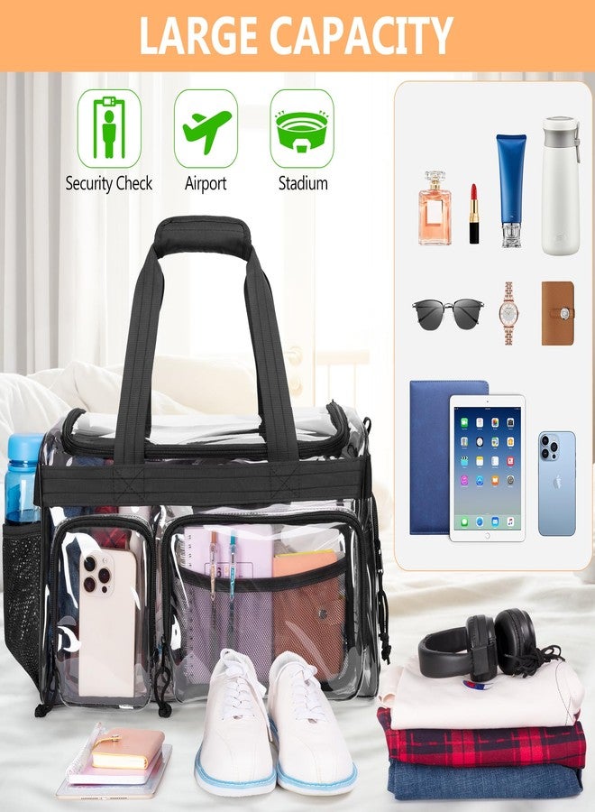 Yarwo Clear Bag Stadium Approved with Shoe Compartment, Collapsible Clear Sports Duffle Tote Bag with Adjustable Strap for Travel Work Concerts Baseball Golf Football Basketball Stadium Events - Image 2
