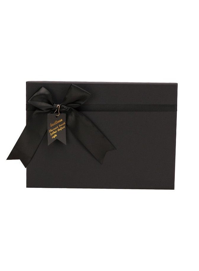 Gift Box Empty Black Color 20 * 18 * 8cm with Paper bag for New Year Ramadan Wedding Eid Birthday Groomsman Father's Day Presents Display and Packing - Image 3